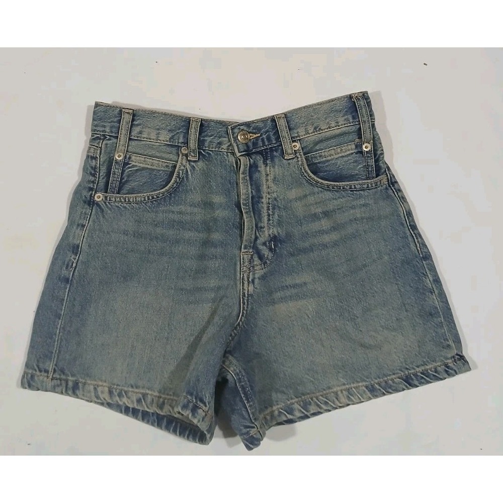We The Free People Tippi High Rise Denim Shorts Size 25 Light Wash Button Fly